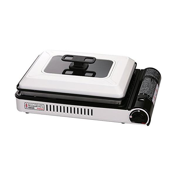 ホワイト＆ブラック/-/CB-GHP-A・パッケージ個数:1・カセットボンベが燃料の直火式ホットプレート。コードレスで使う場所を選びません。／直火式2.1kWの強い加熱能力。火加減調整がクイックレスポンスで美味しく調理します。／中が見えるガ...