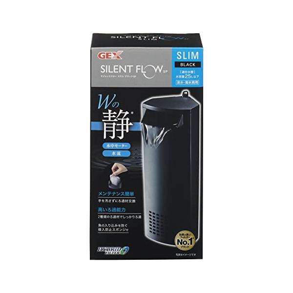 スリムブラック/-/4972547041456・Color:ブラックStyle:スリム・パッケージ個数:1・動作音と水流がWで静かなハイブリッドフィルター。水槽周りもスッキリ。目立ちにくいブラックカラー。水槽との隙間をふさぐ、侵入防止スポン...