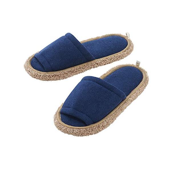 他サイト： 激落ちくん おそうじスリッパ NEO (Lサイズ) 約25〜27cm ネイビー/丸洗いOK/マイクロファイバーの商品画像