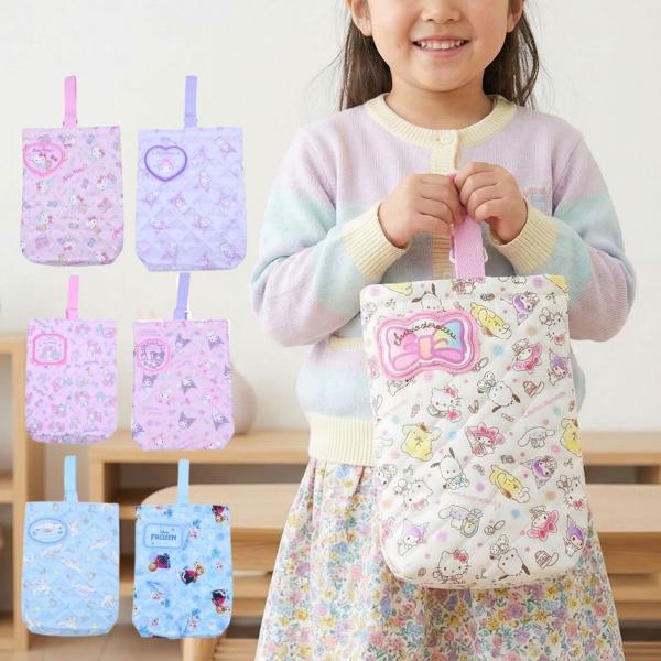 【商品詳細】   子供の幼稚園・保育園・小学校の入園入学準備に！女の子の人気サンリオ キャラクター ハローキティ / マイメロディ /クロミ /シナモロール / サンリオキャラクターズ /アナと雪の女王　　キッズの登園に重宝するキルティング...