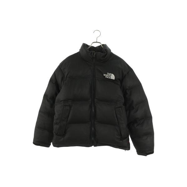 値下げ！本日18時で取消します。新品タグ付　Supreme シュプリーム THE NORTH FACE ノースフェイス レザー ヌプシ ダウンジャケット Leather Nuptse Jacket 17AW ブラック XL Supreme（シュプリーム） ダウンジャケット ノースフェイス サイズ:L