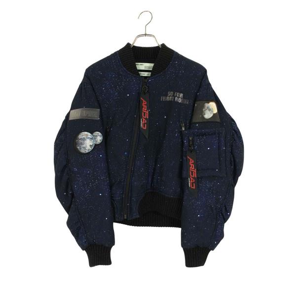 オフホワイト サイズ:M  OMEA121S18940008 × ART DAD スペース総柄MA-1 ボンバーブルゾン 中古 OM10 off white（オフホワイト） サイズ:M OMEA121S18940008 × ART DAD