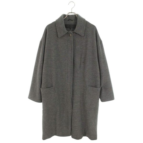 クロムハーツ サイズ:L  DELANCYE デランシー クロスボタンウールロングコート 中古 SJ02 CHROME HEARTS（クロムハーツ） コート サイズ:L DELANCYE デランシー