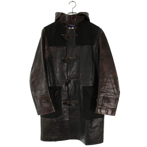 コムデギャルソンジュンヤワタナベマン COMME des GARCONS JUNYA WATANABE MAN  WS-C011 AD2016 ホースハイド再構築レザーダッフルコート メンズ XS rinkan_10208-260210-0125