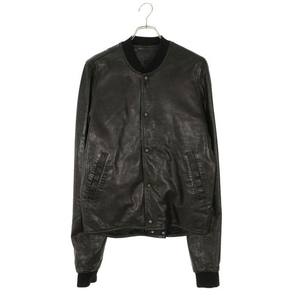 クロムハーツ サイズ:M  FLURRIES クロスボールボタンリブレザージャケット 中古 SJ02 CHROME HEARTS（クロムハーツ） レザージャケット サイズ:M FLURRIES