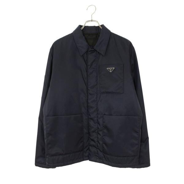 プラダ サイズ:48  SGB534 RE-NYLON三角ロゴプレートジャケットブルゾン 中古 OM10 PRADA（プラダ） サイズ:48 SGB534 RE-NYLON三角ロゴプレート