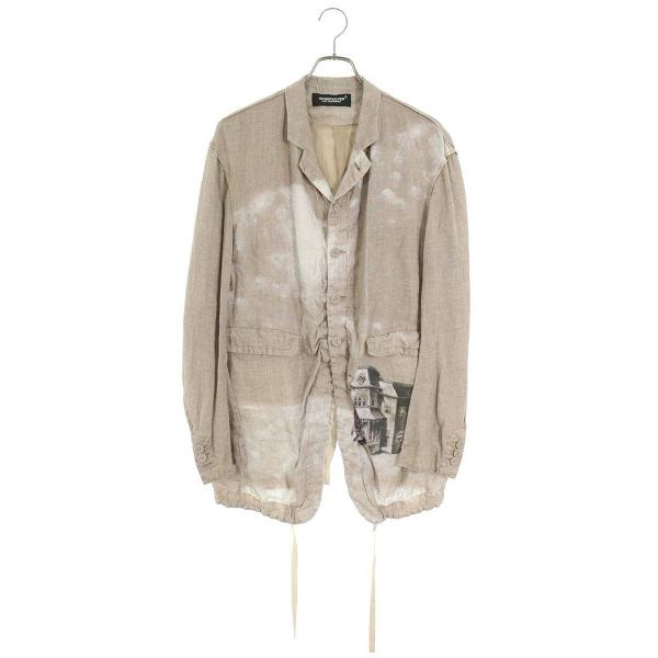 アンダーカバー サイズ:3  25SS  UC1E4101-1 PsychoHouse総柄リネンテーラードジャケット 中古 BS99 UNDERCOVER（アンダーカバー） サイズ:3 25SS UC1E4101-1 PsychoHouse