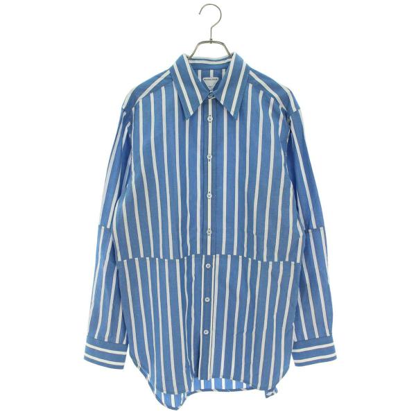 ボッテガヴェネタ 長袖シャツ 23AW 750011 V35M0 サイズ:46 コットン切り替えストライプ長袖シャツ 新古品 BS55 rinkan_10312-240726-0049