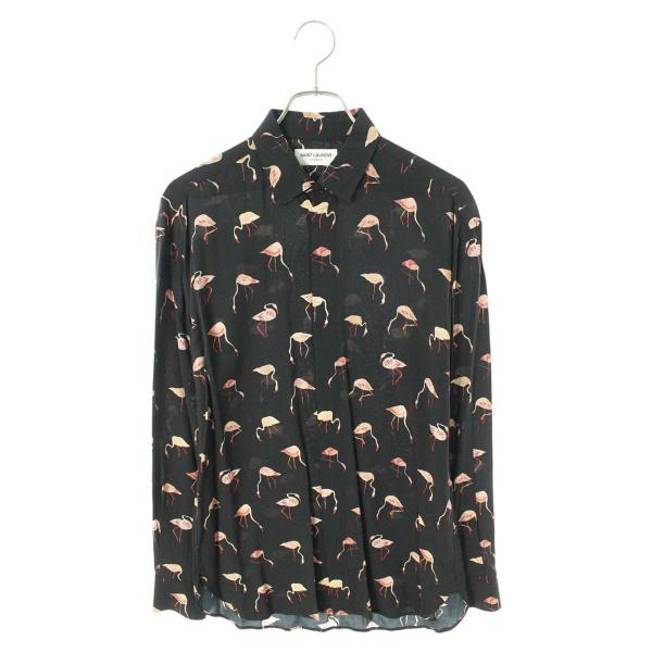 SAINT LAURENT ボンゴプリント長袖シャツ 38 rinkan_10312-240528-0055