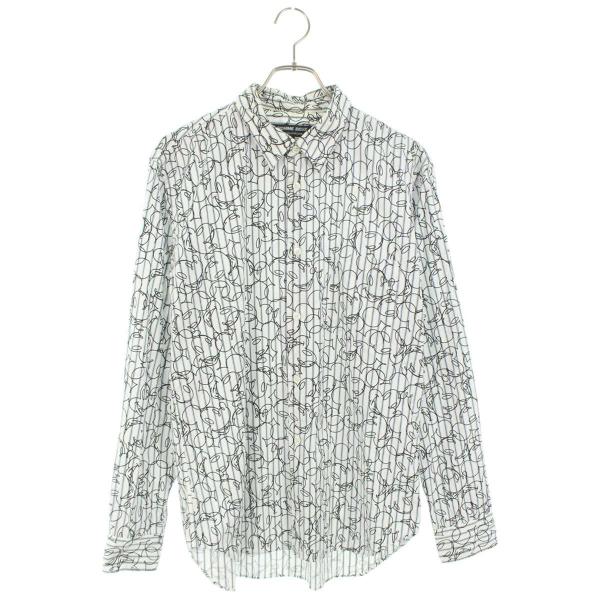 HOMME DEUX ストライプ 長袖カットソー comme des garcons homme deuxストライプ刺繍長袖シャツ - メルカリ