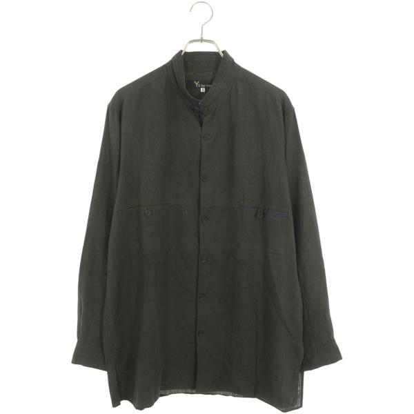 【ワイズ】ダブルブレスト コットン 長袖シャツ 日本製 ブラック 3サイズ ワイズ】ダブルブレスト コットン 長袖シャツ 日本製 ブラック 3