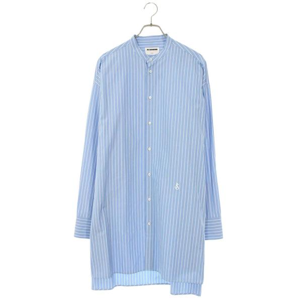 ジルサンダー サイズ:39  24AW  J24DL0109 ノーカラーストライプ長袖シャツ 中古 FK04 JIL SANDER（ジルサンダー） サイズ:39 24AW J24DL0109 ノーカラー