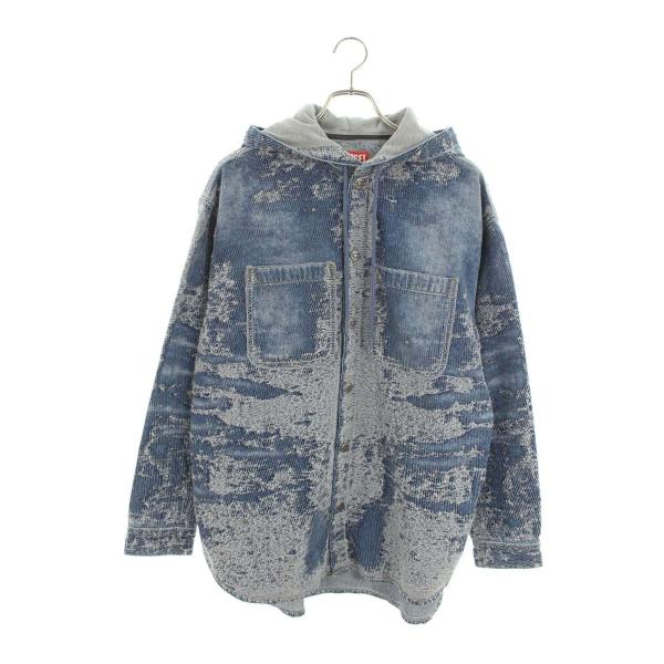 ディーゼル  A16360 D-DEWNYS-HOOD-S ユーズド加工フーデッド長袖シャツ メンズ S DIESEL（ディーゼル） サイズ:S A16360 D-DEWNYS-HOOD-S ユーズド加工