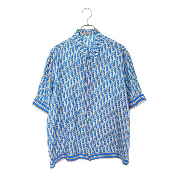 ディオール サイズ:41  23SS  193C545A4751 オブリーク総柄シルク半袖シャツ 中古 OM10 ディオール 半袖シャツ サイズ:41 23SS 193C545A4751 オブリーク総柄