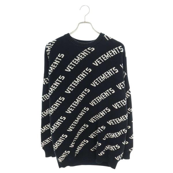 ヴェトモン  UAH21KN047 ロゴ総柄ジャガードニット メンズ S VETEMENTS（ヴェトモン） サイズ:S UAH21KN047 ロゴ総柄ジャガード