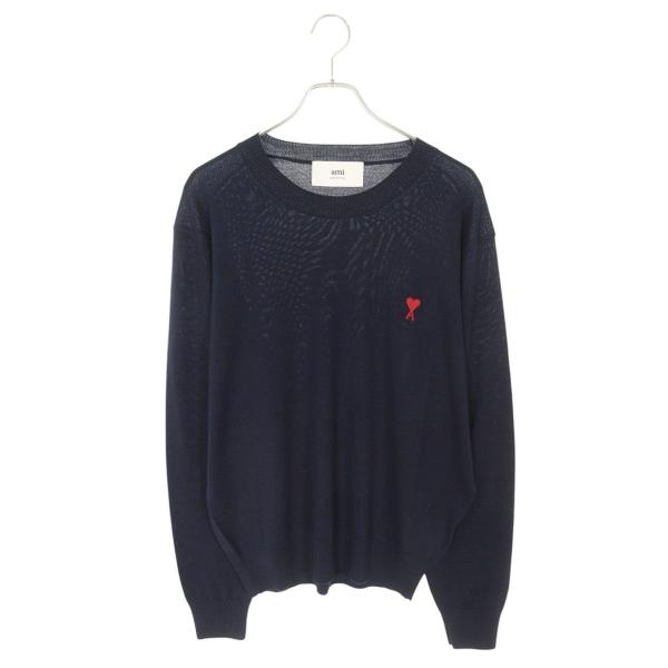 アミアレクサンドルマテュッシ サイズ:XL 25SS BFHKS111KN0025 001 ハートA刺繍クルーネックニット 新古品 OM10 AMI Alexandre Mattiussi アミアレクサンドルマテュッシ サイズ:XL