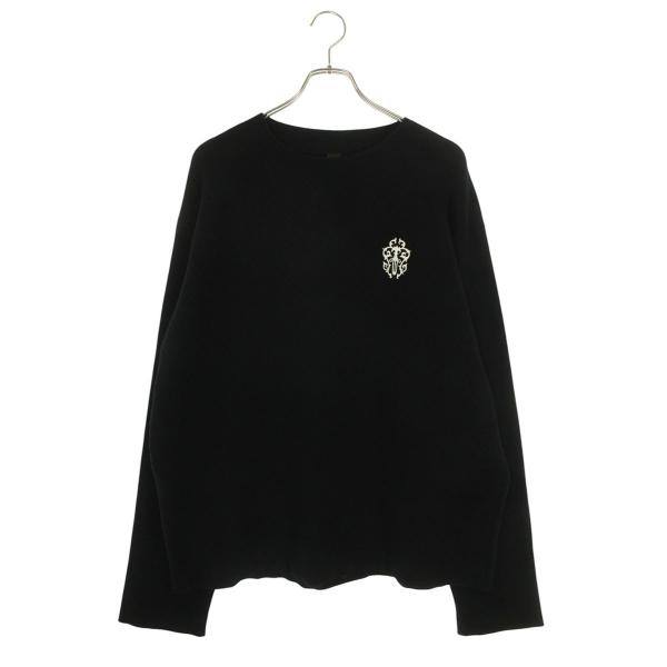 クロムハーツ サイズ:XL  SWTR REGULATOR CREW クロスパッチ付きヴァインダガー刺繍カシミヤクルーネックニット 中古 SJ02 CHROME HEARTS（クロムハーツ） サイズ:XL SWTR REGULATOR CREW クロス