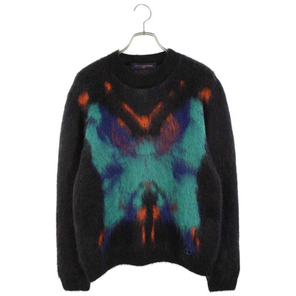 ルイヴィトン サイズ:S  23SS  RM231M NE5 HON11W バタフライモチーフモヘア混ニット 中古 BS55 LOUIS VUITTON（ルイ・ヴィトン） ニット サイズ:S 23SS RM231M NE5