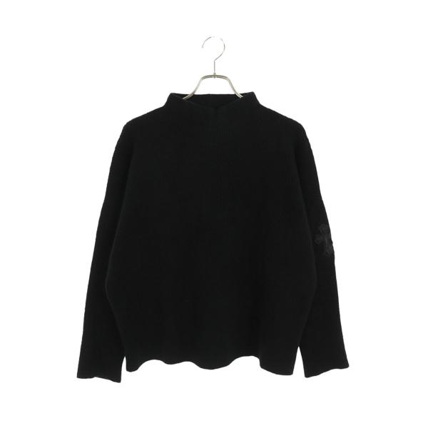 クロムハーツ サイズ:XSM/SML  TAKE THE CANNOLI ハラコクロスパッチハイネックニット 中古 SJ02 CHROME HEARTS（クロムハーツ） ニット サイズ:XSM/SML TAKE THE