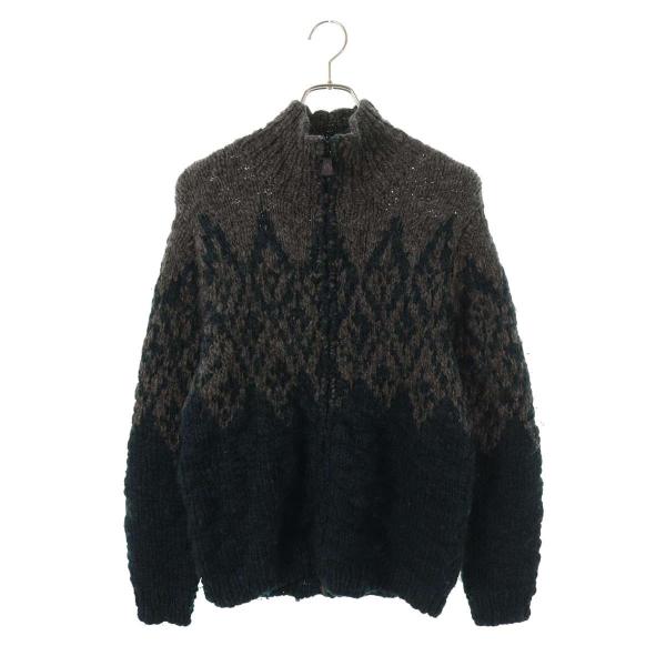 モンクレール サイズ:L ジップアップウールニット 中古 OM10 MONCLER（モンクレール） サイズ:L ジップアップウールニット 中古