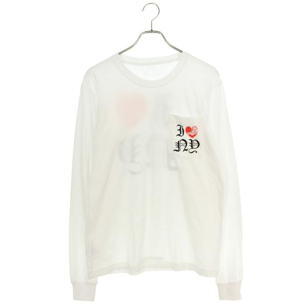 クロムハーツ サイズ:M  CH L S LTD ニューヨーク限定バックハートプリント長袖カットソー 中古 GZ11 CHROME HEARTS（クロムハーツ） 長袖カットソー サイズ:M CH L S LTD