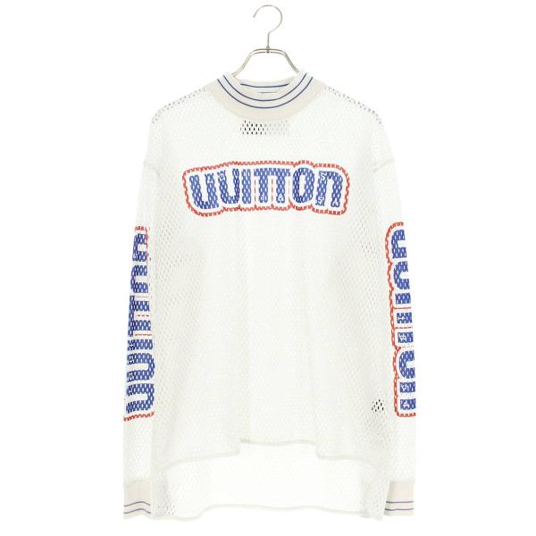 ルイヴィトン サイズ:M  22AW  RM222 P46 HNY67W ロゴプリントメッシュ長袖カットソー 中古 SB01 LOUIS VUITTON（ルイ・ヴィトン） サイズ:M 22AW RM222 P46 HNY67W