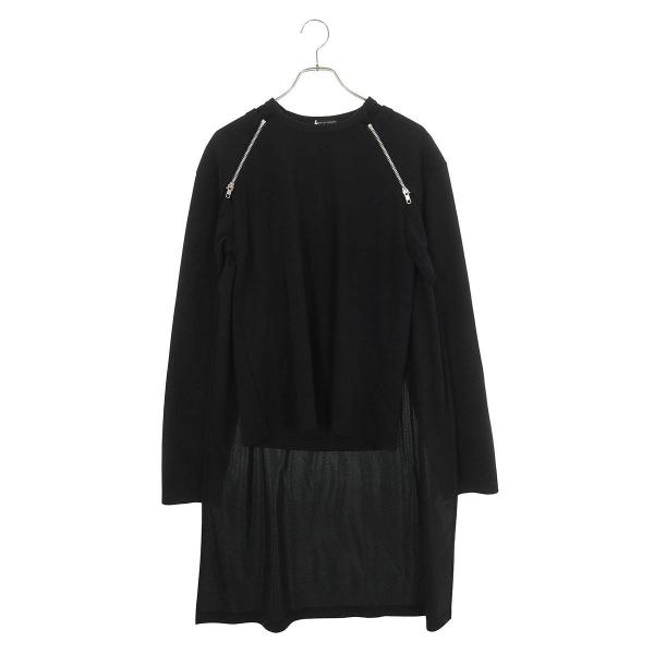 希少品 コムデギャルソン オム プリュス 黒 変形デザイン カットソー COMME des GARCONS HOMME PLUS コムデギャルソンオムプリュス サイズ:S