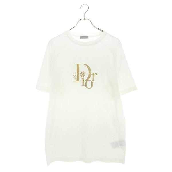 ディオール  ERL サイズ:XS  23SS  313J647A0817 スラブコットンジャージーロゴ刺繍Tシャツ 中古 SB01 ディオール ERL サイズ:XS 23SS 313J647A0817 スラブコットン