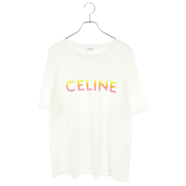 セリーヌ サイズ:XL 2X10B671Q グラデーションロゴプリントルーズTシャツ 中古 BS55 CELINE（セリーヌ） サイズ:XL 2X10B671Q グラデーションロゴプリント