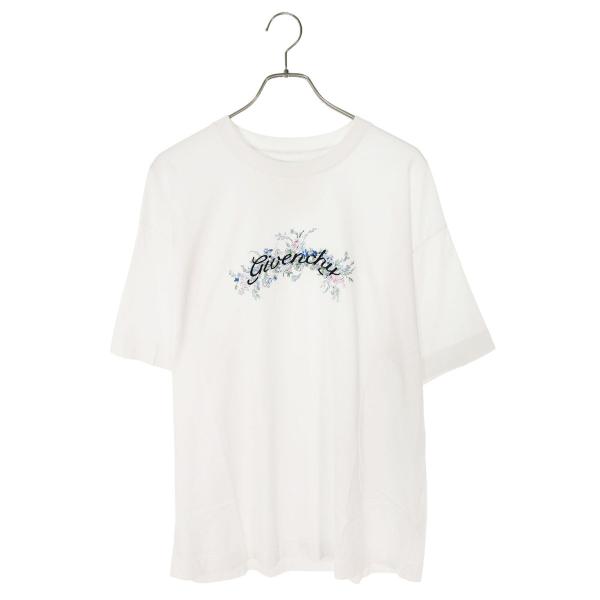 ジバンシィ サイズ:M  BM71JA3YMU フローラルプリントロゴ刺繍Tシャツ 中古 BS55 GIVENCHY（ジバンシィ） サイズ:M BM71JA3YMU フローラルプリントロゴ