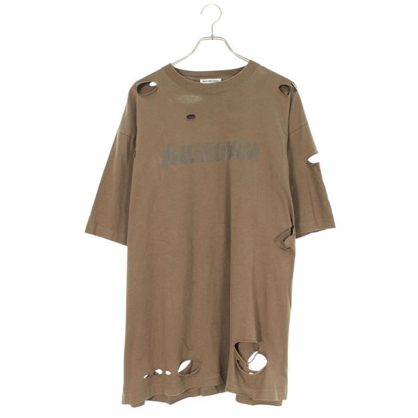 BALENCIAGA / Tシャツ/XS/コットン/BLK/KT93 651795 TKVB8 0106 BALENCIAGA バレンシアガ Tシャツ サイズ:XS 651795 TKVB8 デストロイ