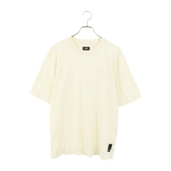 フェンディ サイズ:M  FY0936 AQJ7 ロゴ刺繍Tシャツ 中古 BS99 FENDI（フェンディ） サイズ:M FY0936 AQJ7 ロゴ刺繍Tシャツ 中古 BS99
