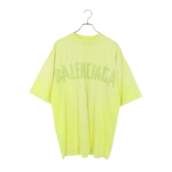 バレンシアガ サイズ:XS  23SS  739784 TOVA9 テープロゴダメージ加工Tシャツ 中古 SB01 BALENCIAGA（バレンシアガ） Tシャツ サイズ:XS 23SS 739784 TOVA9