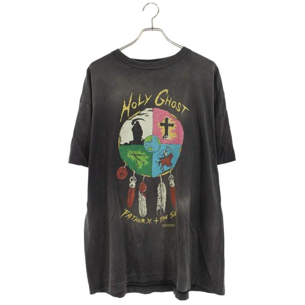 セントマイケル サイズ:XL  24SS  SM-YS8-0000-C43 ヴィンテージ加工ホーリーゴーストプリントTシャツ 中古 SB01 SAINT Mxxxxxx（セントマイケル） Tシャツ サイズ:XL 24SS SM-YS8-0000
