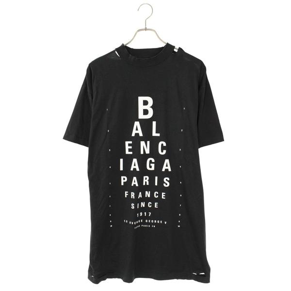 バレンシアガ サイズ:1  25SS  811688 TRVU6 ダメージ加工Tシャツ 中古 SB01 BALENCIAGA（バレンシアガ） Tシャツ サイズ:1 25SS 811688 TRVU6
