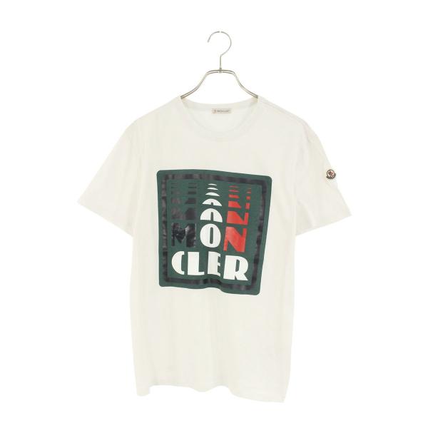 モンクレール サイズ:L  MAGLIA T-SHIRT フロントプリントTシャツ 中古 BS99 MONCLER（モンクレール） サイズ:L MAGLIA T-SHIRT フロントプリントT