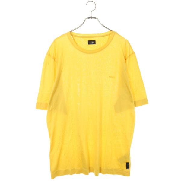 FENDI（フェンディ） サイズ:XXL FY0936 ABQS ロゴ刺繍シルクTシャツ