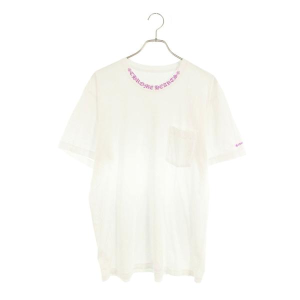 クロムハーツ サイズ:M  CH T-SHRT 1 ネックロゴプリントTシャツ 中古 SS07 CHROME HEARTS（クロムハーツ） サイズ:XL CH T-SHRT 1 ネックロゴ