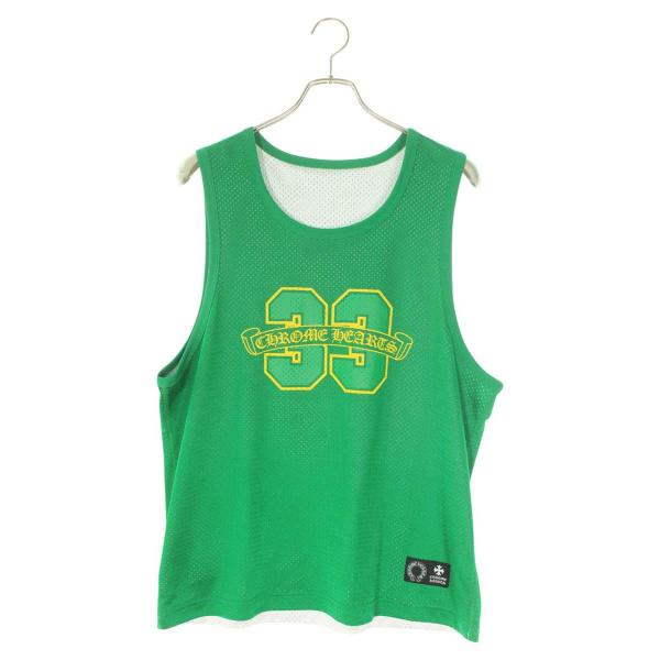 クロムハーツ サイズ:S  U BSKTBL JERSEY リバーシブルCHロゴプリントメッシュタンクトップ 中古 SJ02 CHROME HEARTS（クロムハーツ） タンクトップ サイズ:S U BSKTBL