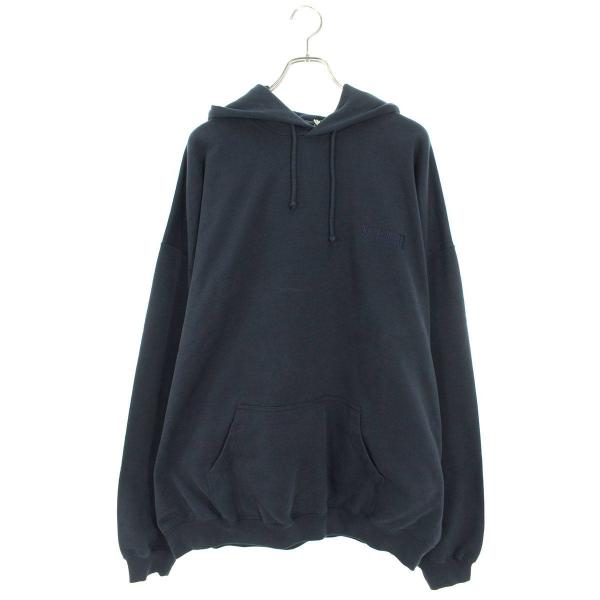 ヴェトモン パーカー 24SS サイズ:XS ロゴエンブロイダリープルオーバーパーカー 新古品 BS55 VETEMENTS（ヴェトモン） パーカー 24SS サイズ:XS ロゴエンブロイ