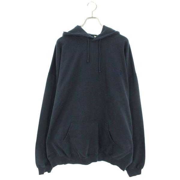 ヴェトモン パーカー 24SS サイズ:M ロゴエンブロイダリープルオーバーパーカー 新古品 BS55 VETEMENTS（ヴェトモン） パーカー 24SS サイズ:M ロゴエンブロイ
