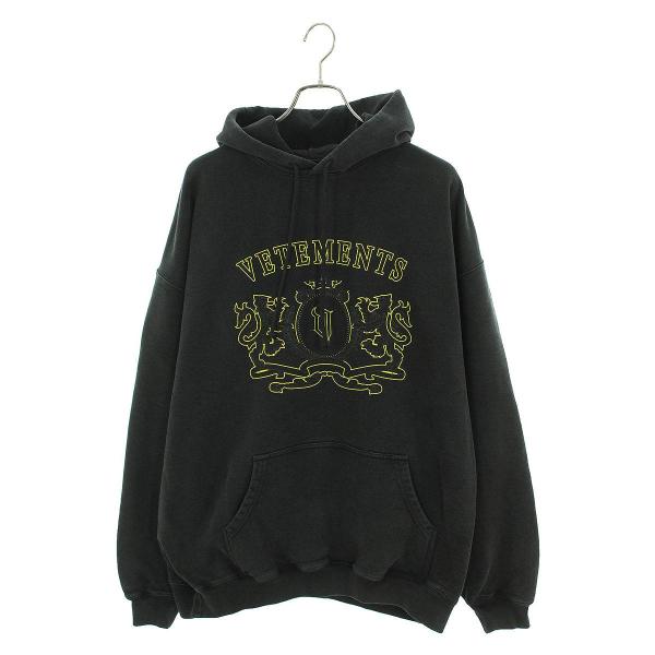 ヴェトモン サイズ:S 24SS UE64TR410BY BLACKYELLOW ロイヤルロゴTシャツ 新古品 BS55 VETEMENTS（ヴェトモン） パーカー 24SS サイズ:XS ロイヤルロゴ