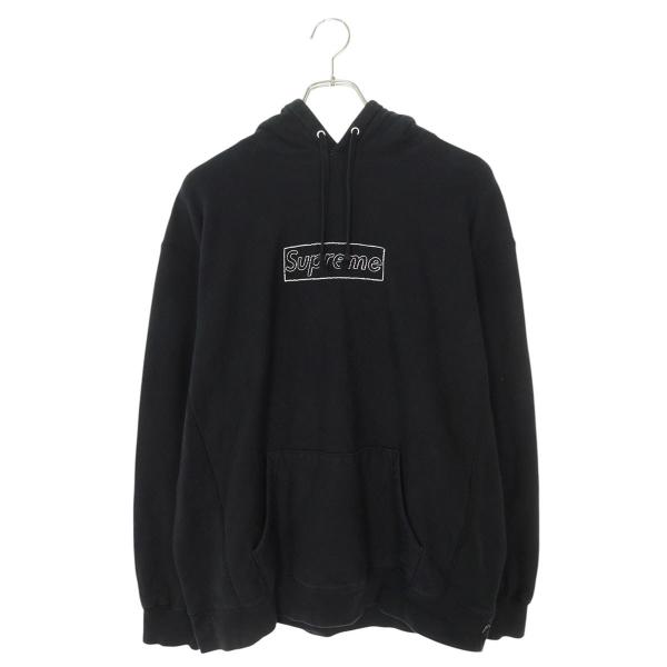 シュプリーム  カウズ サイズ:L  21SS  Chalk Box Logo Hooded Sweatshirt チョークボックスロゴプルオーバーパーカー 中古 OM10 rinkan_10625-250112-0185
