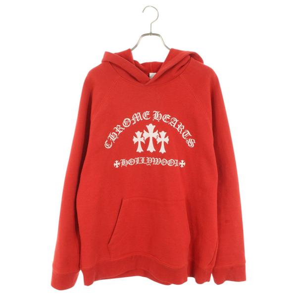 クロムハーツ サイズ:XL  SAILIN ON HD PLVR セメタリークロス刺繍プルオーバーパーカー 中古 GZ11 CHROME HEARTS（クロムハーツ） パーカー サイズ:XL SAILIN ON HD PLVR