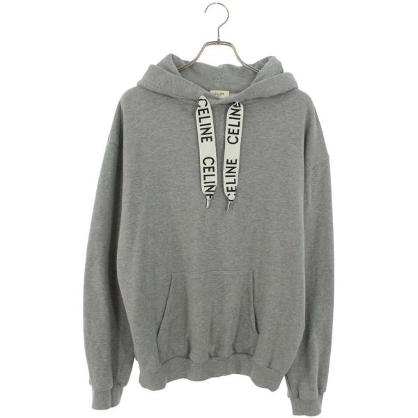 セリーヌ サイズ:XS  2Y468670Q ロゴドローコードプルオーバーパーカー 中古 BS99 CELINE（セリーヌ） サイズ:L 2Y468670Q ロゴドローコードプルオーバー