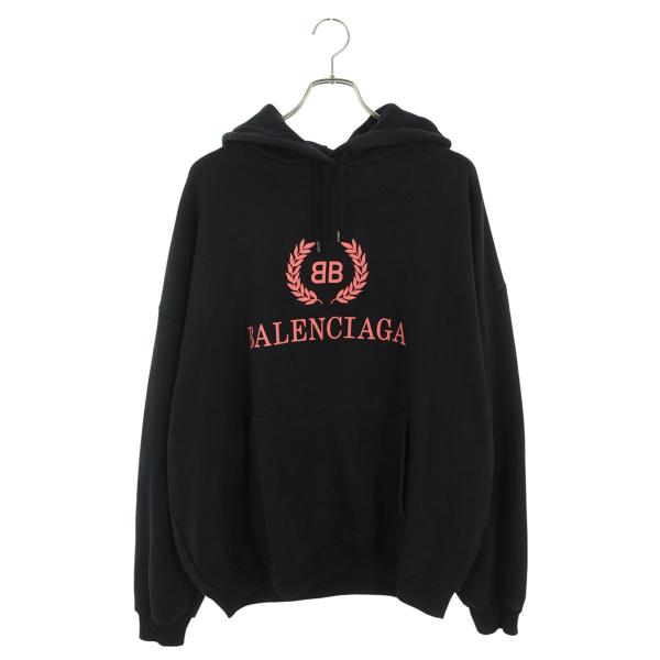 バレンシアガ サイズ:L  501656 TYK44 BBロゴプリントプルオーバーパーカー 中古 SB01 BALENCIAGA（バレンシアガ） パーカー サイズ:L 501656 TYK44 BBロゴ