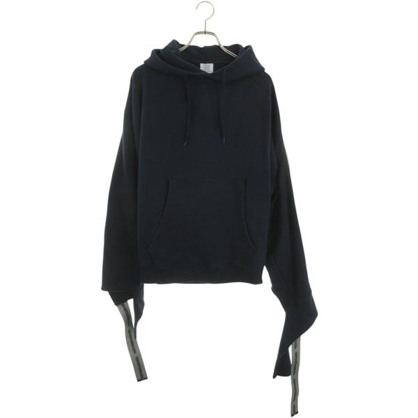 ヴェトモン サイズ:L  WSS18TR26 テープロゴプルオーバーパーカー 中古 SB01 VETEMENTS（ヴェトモン） サイズ:L WSS18TR26 テープロゴプルオーバー
