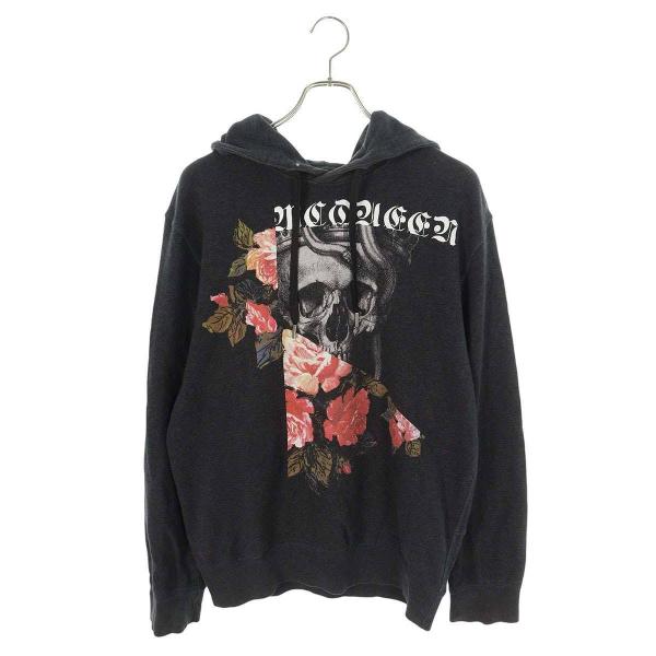 アレキサンダーマックイーン サイズ:XXL  520321 QLZ93 スカルローズプリントプルオーバーパーカー 中古 BS99 Alexander McQueen（アレキサンダーマックイーン） サイズ:XXL 520321