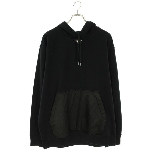 プラダ サイズ:M  UJL45B RE-NYLON切り替えロゴプレートプルオーバーパーカー 中古 SS13 PRADA（プラダ） サイズ:M UJL45B RE-NYLON切り替えロゴプレートプル