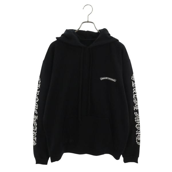 【新品未使用】クロムハーツ バックスクロールラベルロゴ プルオーバーパーカー S CHROME HEARTS（クロムハーツ） パーカー サイズ:L SWTSHRT PLVR